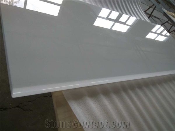 China Artificial White Stone Mini Crystal White Polished Tiles