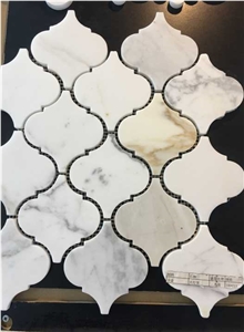 Polished Carrara White Marble Mosaics, Type No. Bc-M1206, Can Be Made Of Calacatta White/Statuario, Bianco Dolomiti, Italy Grey, Carrara Grey Marble