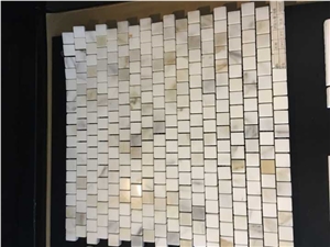 Polished Carrara White Marble Mosaics, Type No. Bc-M2010, Can Be Made Of Calacatta White/Statuario, Bianco Dolomiti, Italy Grey, Carrara Grey Marble