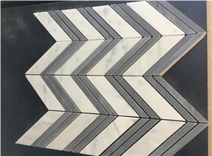Polished Mosaics Mixed with Multicolor Marble,Type No. Bc-Mc1203,Can Be Made Of White and Black Marble,White and Grey Marble, Accept Customized Colors