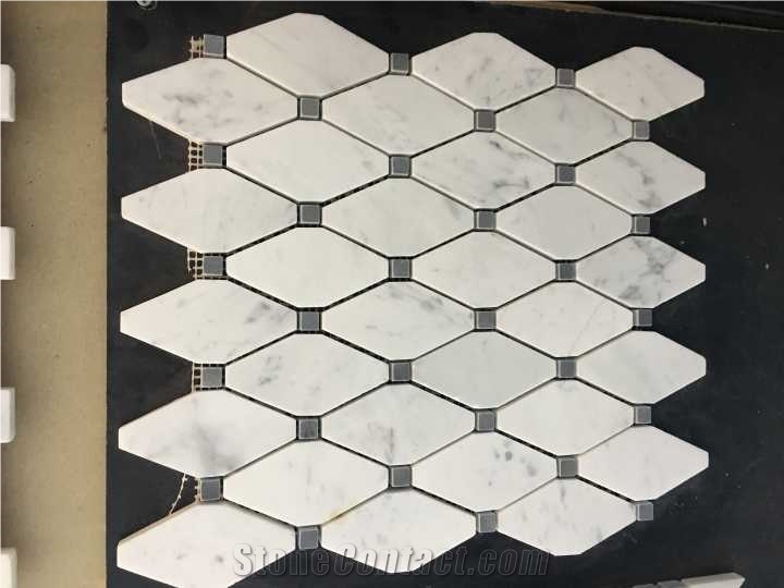Polished Mosaics Mixed with Multicolor Marble,Type No. Bc-Mc1207,Can Be Made Of White and Black Marble,White and Grey Marble, Accept Customized Colors