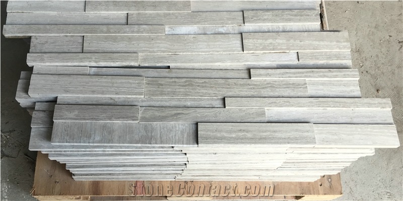 Wooden Grain Marble Mosaics with Up-And-Down Surface, Type No. Bc-M1014. Can Be Made Of White, Beige, Grey, Black Marble by Client’S Request
