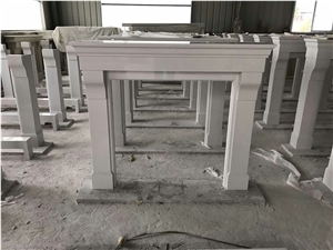 White Artificial Marble Fireplace Mantel