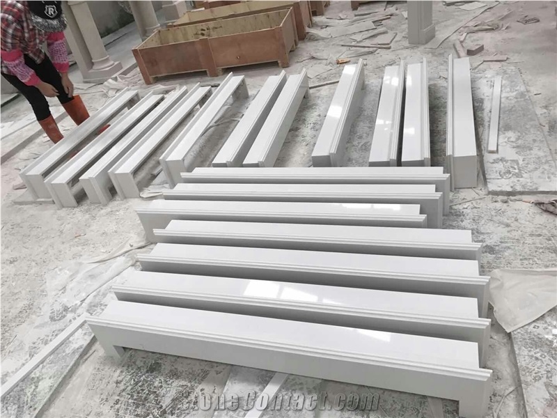 White Artificial Marble Fireplace Mantel