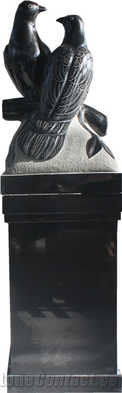 Urn by Peace Dove Black Granite Monument & Tombstone