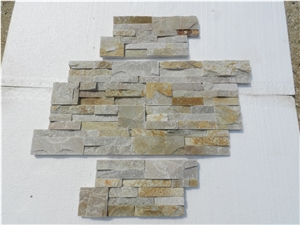 18X35 014 Yellow Slate Stone Wall Cladding/Slate Feature Wall/Slate Ledge Stone/Slate Thin Stone Veneer/Manufactured Stone Veneer/Stone Wall Decor