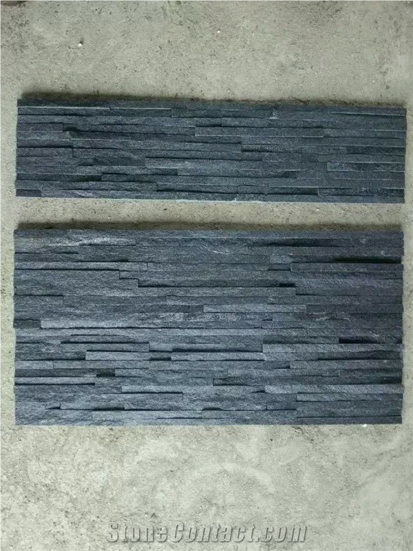 Black Quartzite Culture Stone,Black Z Stone Cladding,Natural Ledger Panels,Porches Stacked Stone,Interior Black Thin Stone Veneer,Quartzite Wall Panel