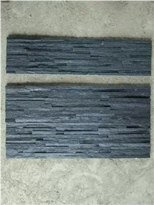 Black Quartzite Culture Stone,Black Z Stone Cladding,Natural Ledger Panels,Porches Stacked Stone,Interior Black Thin Stone Veneer,Quartzite Wall Panel