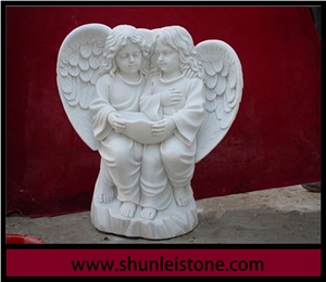 China White Marble Children Angel Sculpture, White Marble Sculpture & Statue,Cute Small Pure White Marble Angel Hand Carving, Handcraft Sculpture