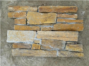Chinese Cheap Yellow Wall Cladding;Cultural Cement Stone Veneer, China Yellow Quartzite Ledge Stone,Culture Stone