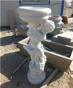 Classic White Marble Vases,Professional Natural Marble Stone Flower Pots/Stand/Planters,Garden Decorated Outdoor Planter Boxes