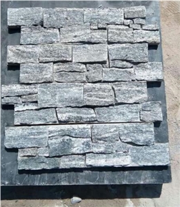Cloudy Grey Granite Split Surface Ledge Culture Stacked Stone Panel for Interior Exterior Feature Wall Veneer Cladding Decor and Pool Waterfall