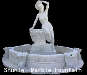 Fountains, White Marble Exterior Garden Fountains and Water Features,Floating Ball Fountains and Spheres