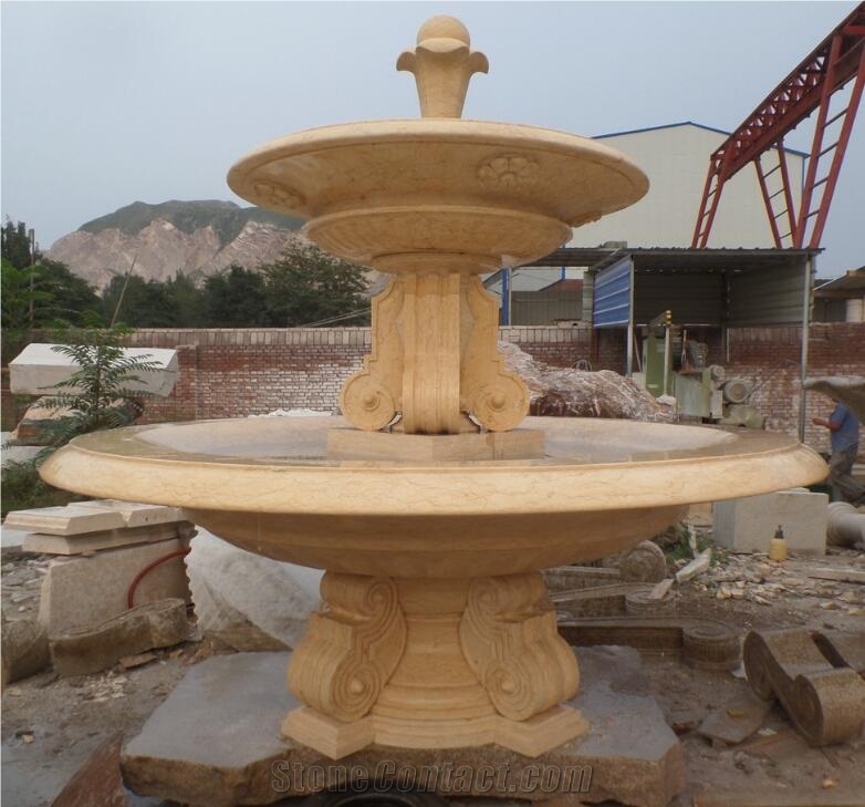 Hand Carved Large Outdoor Horse Garden Stone Water Fountain, Natural Stone Large Outdoor Lion Marble Garden Fountain
