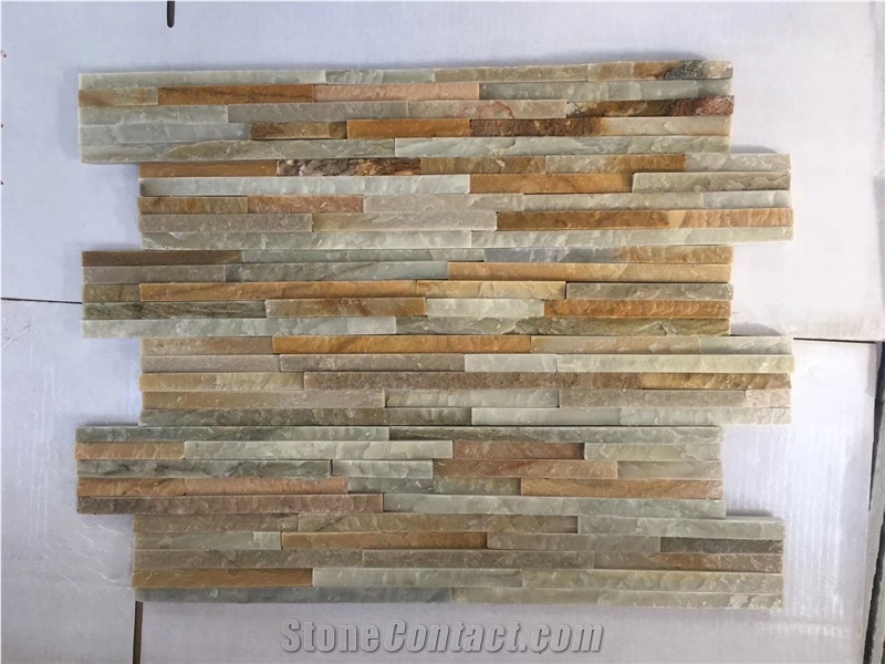 Hebei Province, Yellow Wood Cultural Stone, China Natural Stone,P014 Cultured Stone Ledgestone Wall Pannel