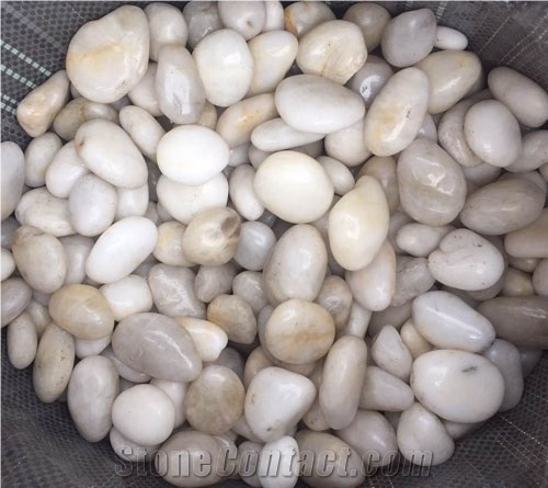 High Polished White Pebbles Stone , Natural River White Pebbles for Landscaping , Garden Decoration White Pebbles High Polished