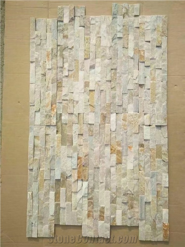 Rectangle Yellow Slate Culture Stone for Wall Cladding