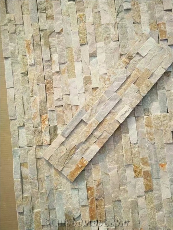 Rectangle Yellow Slate Culture Stone for Wall Cladding