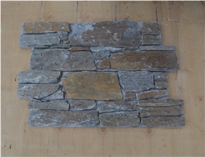 Rusty Slate Brown Ledge Stone,Stacked Stone Veneer,Wall Cladding Panel Rock Natural Split Face, Landscaping Building Interior&Exterior Culture Stone