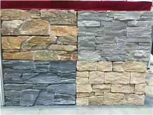 Rusty Slate Brown Ledge Stone,Stacked Stone Veneer,Wall Cladding Panel Rock Natural Split Face, Landscaping Building Interior&Exterior Culture Stone