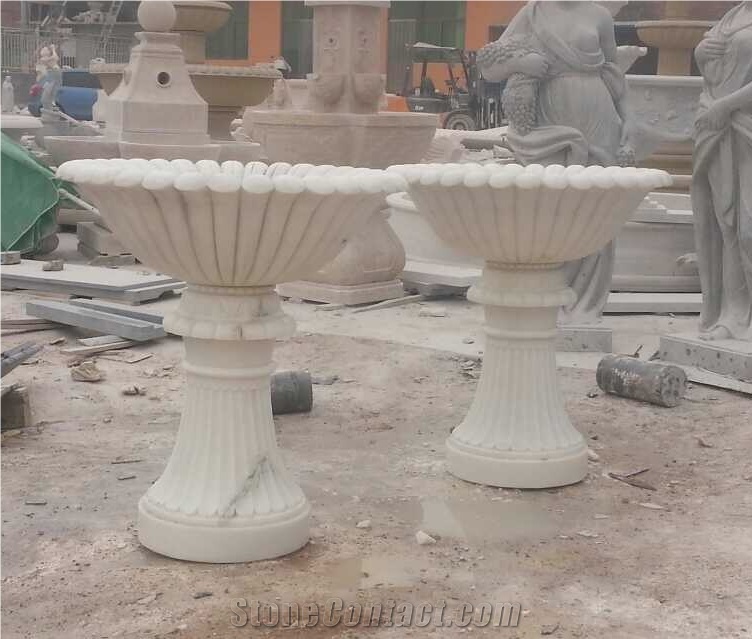 White Marble Flower Pots and Carving Marble Flower Stand & Exterior Garden Flower Pots,Vases,Flower Stand,Marble Carved Hand Craft Planters Boxes