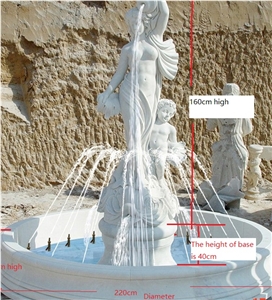 White Marble Garden Fountains, Chinese White Marble Exterior Sculptured Fountains, Water Features