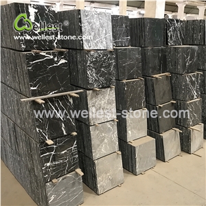 Black Nero Marquina Marble with More White Veins Polished Tile 305x305