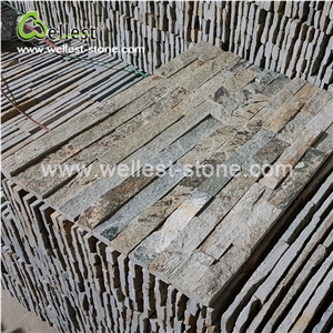 Green Quartzite Ledge Culture Stacked Stone Pannel for Interior Exterior Garden Feature Wall Veneer Cladding Decor Pool Waterfall Fireplace Breast