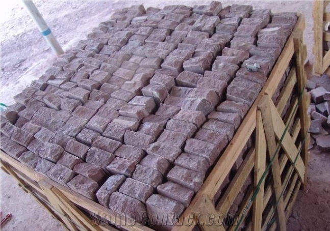 China Red Porphyry Stone Cubes,Special Paving Stone, Outdoor Floor Tiles