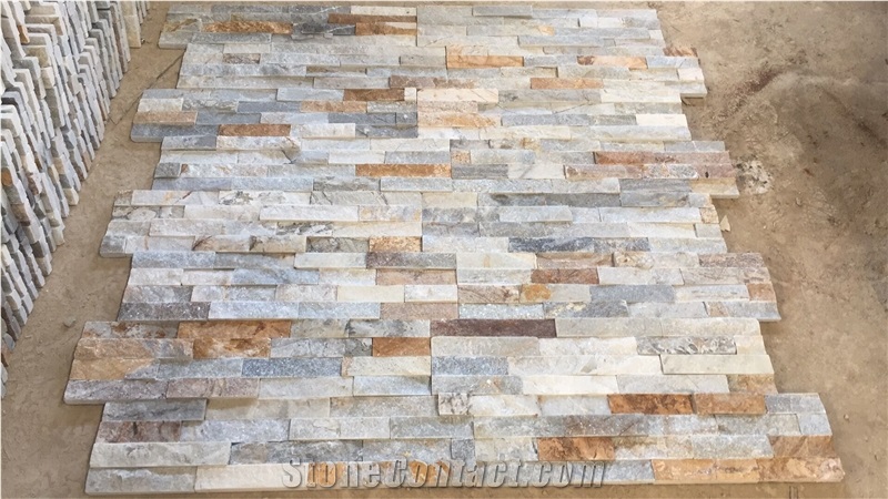 Grey Multicolor Slate Cultued Stone, Stacked Stone, Ledge Stone Natural Wall Cladding