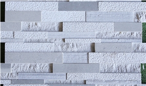 Grey White 3d Stacked Ledge Stone Wall Cladding