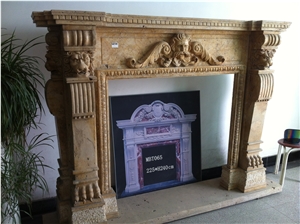 Hand Carved Stone Fireplace Mntel Surround