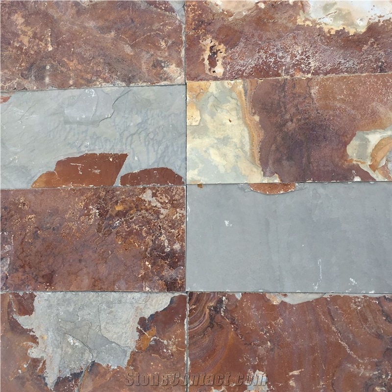 Rust Red Slate Flooring Tiles French Patterns Chep