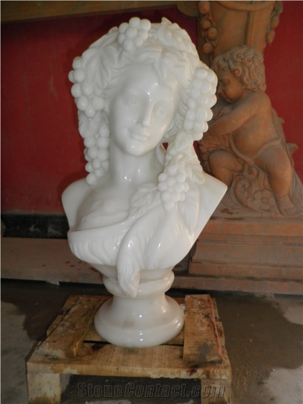 White Marble Lady Bust