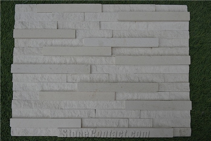 White Sandstone Ledge Stone, Stacked Stone, Wall Stone Cladding