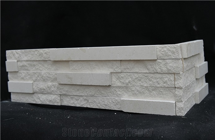 White Sandstone Ledge Stone, Stacked Stone, Wall Stone Cladding