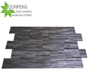 15*60cm Split Surface Natural Black Culture Stone Wall in Slate