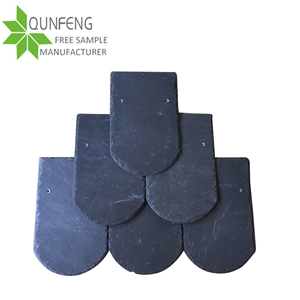 Cheap Price for Half Round Shape/Fish Scale Black Roof Slate Tiles for Covering