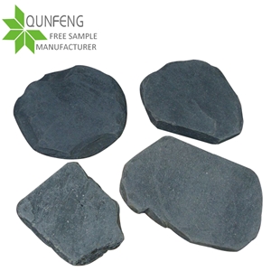 China Natural Durable Non-Fading Strong Black Outdoor Slate Stepping Stones,Random Crazy Slate Floor Tiles