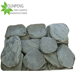China Natural Durable Non-Fading Strong Black Outdoor Slate Stepping Stones,Random Crazy Slate Floor Tiles
