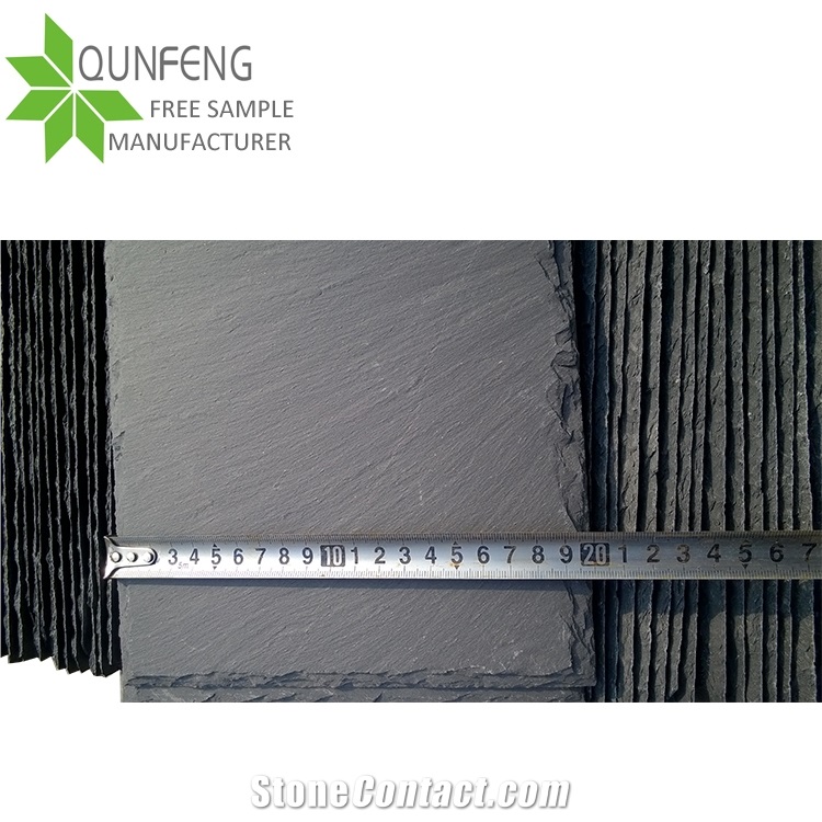 China Rectangular Shape Dark Grey/Black Roofing Slate Tiles and Covering,Slate Tile Roof