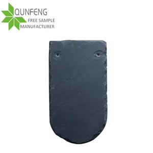 Eco-Friendly Construction Building Materials Thin Roofing Slate Tile,Fish Scale Shape Dark Grey Roof Slate Stone