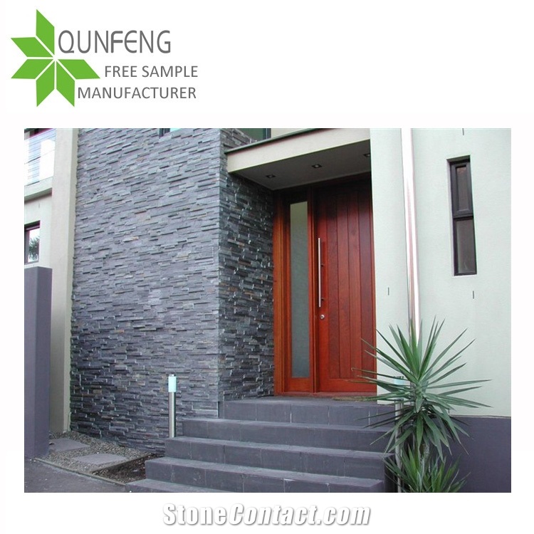 Good Quality Natural China Black Slate Z Shape Stone Corner 60x15cm,Slate Stone Wall Decor for Feature
