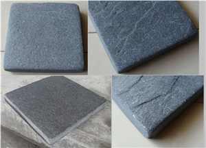 Hot Sale Erosion Resistance Antacid Natural Tumbled Stone Tile Black Slate,Tumbled Stone for Walkway