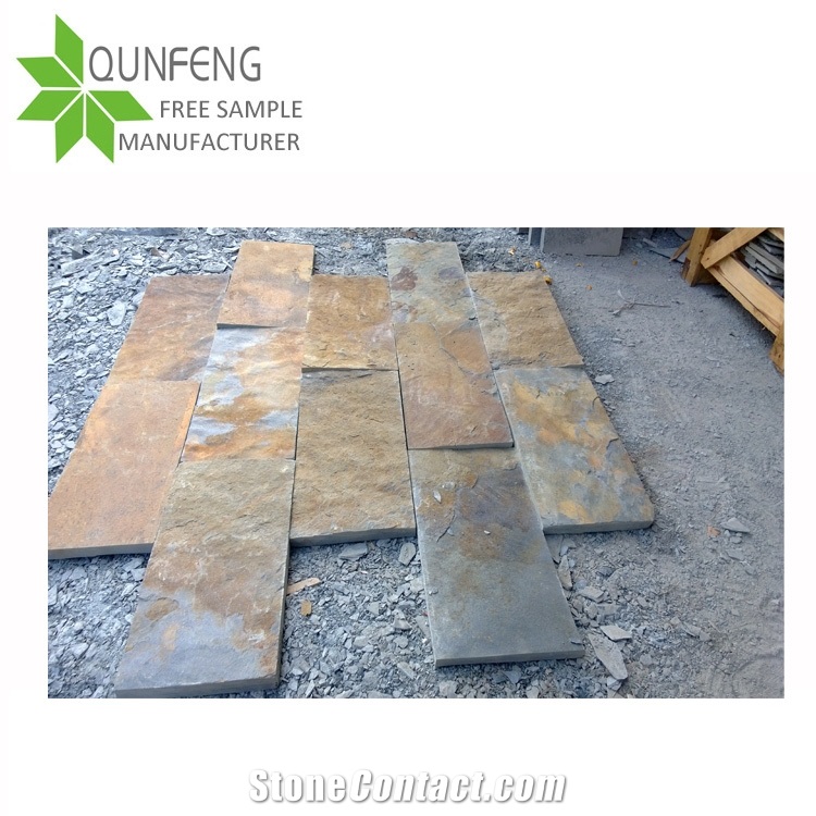 Popular China Autumn Rusty Slate Stone Flooring Tiles for Floor and Wall Covering