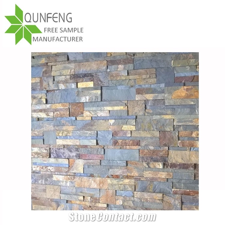 S Shape 35x18cm Rusty Slate Cultured Stone, Ledgestone Panel,Slate Stone Tiles,Stone Veneer