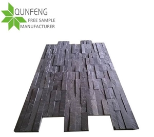 China Split Surface Dark Grey Slate Wall Panel Z Stone