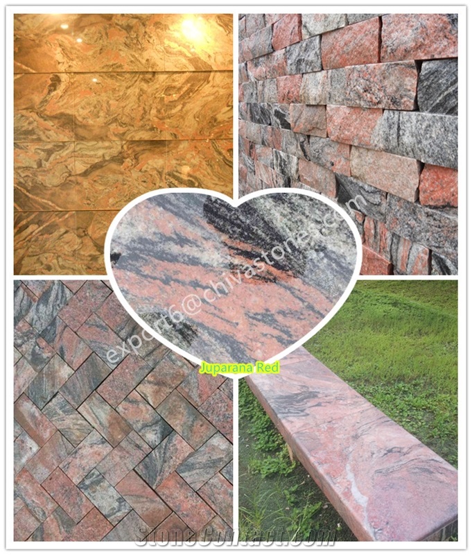 China Juparana Red Granite Rustic Floor Tiles Wall Cladding Tiles Wall Facade Tiles
