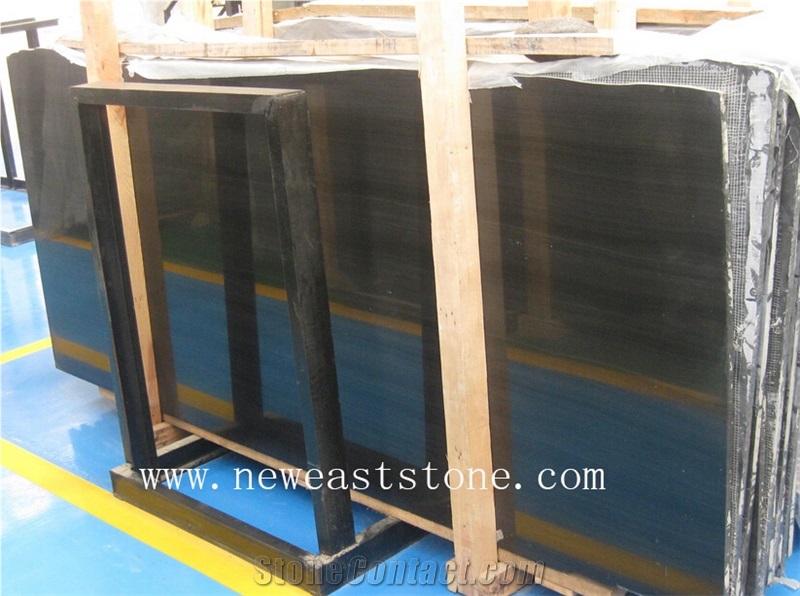 Absolute Imperial Black Wooden Marble Slab Price