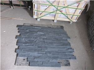 China Natural Black Slate Stone Split Face, Culture Slate Veneer, Nero Black Slate Culture Stone Tiles, Wall Decor Ledger Panel, Loose Stone